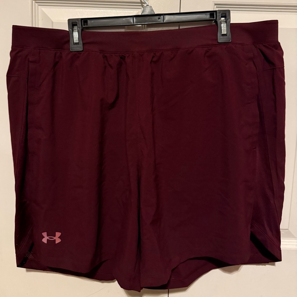 Under Armour Maroon Athletic Shorts Lightweight Elastic Waist- Size XXL